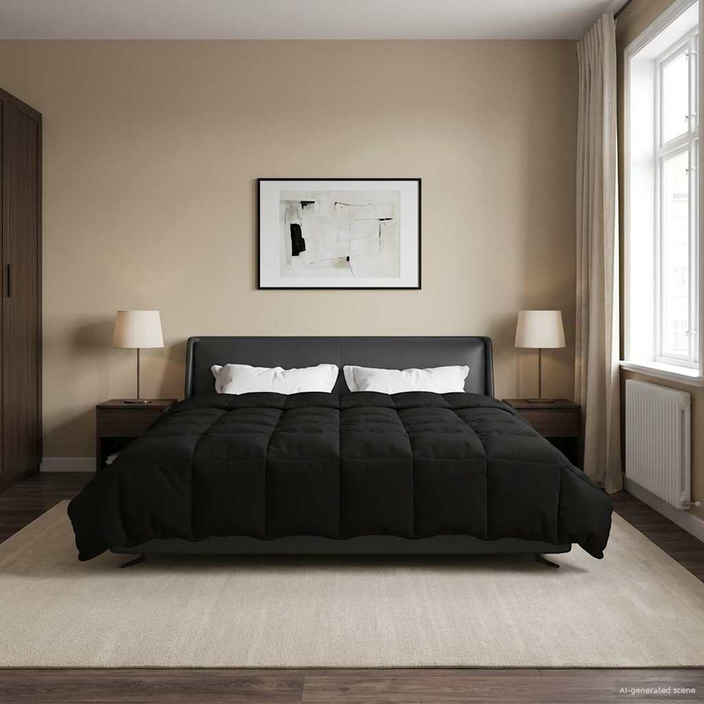 Duvet Invernale 240 x 260 cm Inverno Nero Traspirante