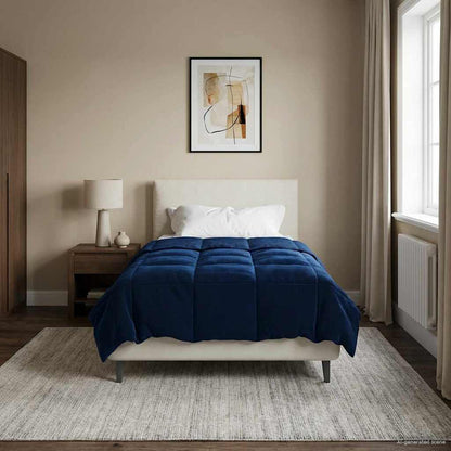 Duvet Invernale 135 x 200 cm Inverno Blu Scuro Traspirante