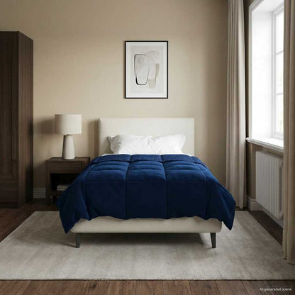Duvet Invernale 140 x 200 cm Inverno Blu Scuro Traspirante