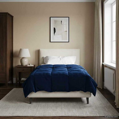 Duvet Invernale 155 x 200 cm Inverno Blu Scuro Traspirante
