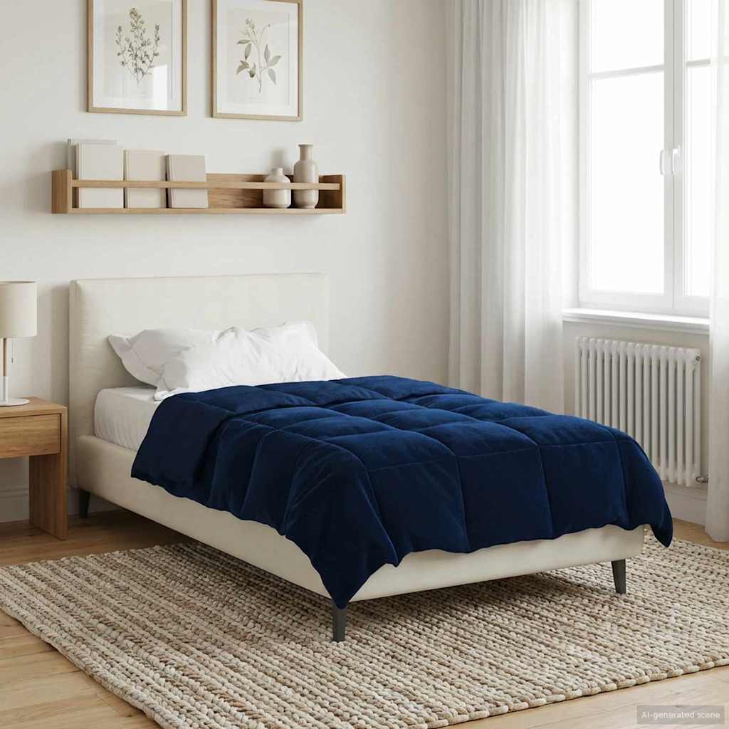 Duvet Invernale 140 x 220 cm Inverno Blu Scuro Traspirante