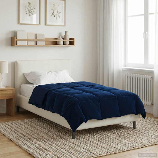 Duvet Invernale 140 x 220 cm Inverno Blu Scuro Traspirante - homemem39