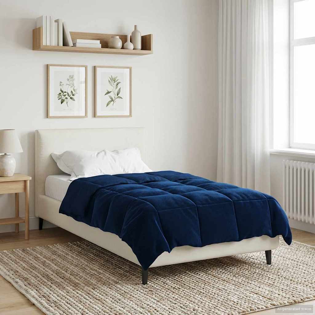 Duvet Invernale 155 x 220 cm Inverno Blu Scuro Traspirante