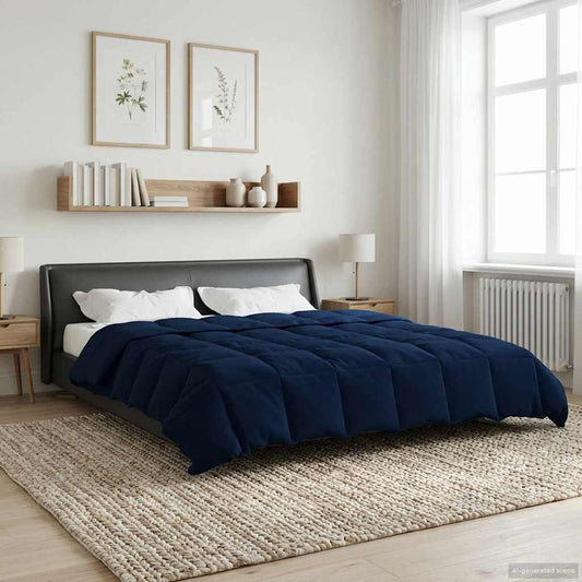 Duvet Invernale 200 x 220 cm Inverno Blu Scuro Traspirante - homemem39
