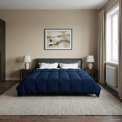 Duvet Invernale 200 x 220 cm Inverno Blu Scuro Traspirante