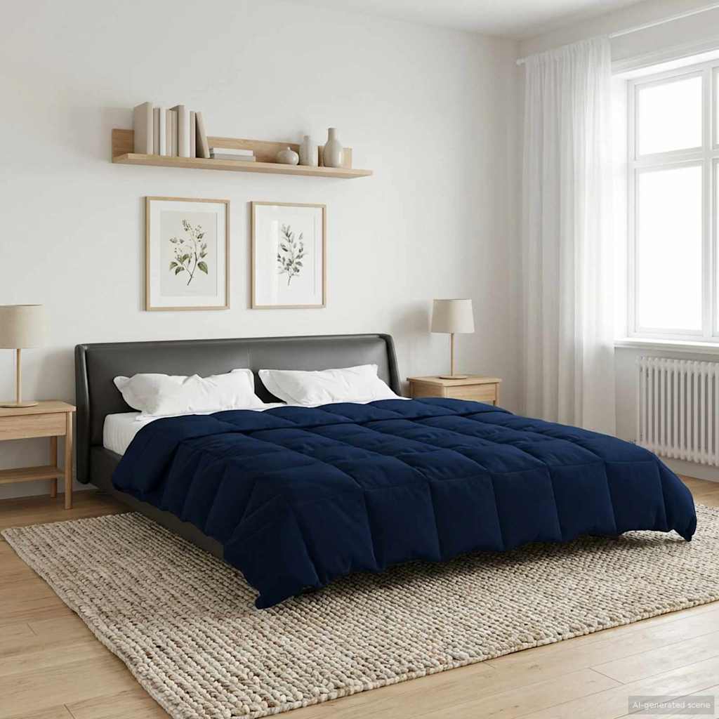 Duvet Invernale 220 x 240 cm Inverno Blu Scuro Traspirante