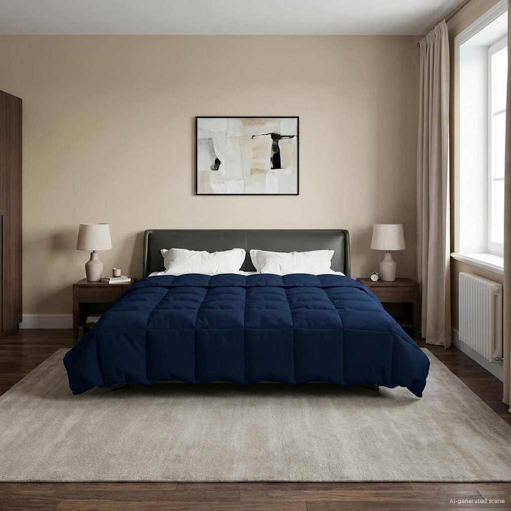 Duvet Invernale 220 x 240 cm Inverno Blu Scuro Traspirante