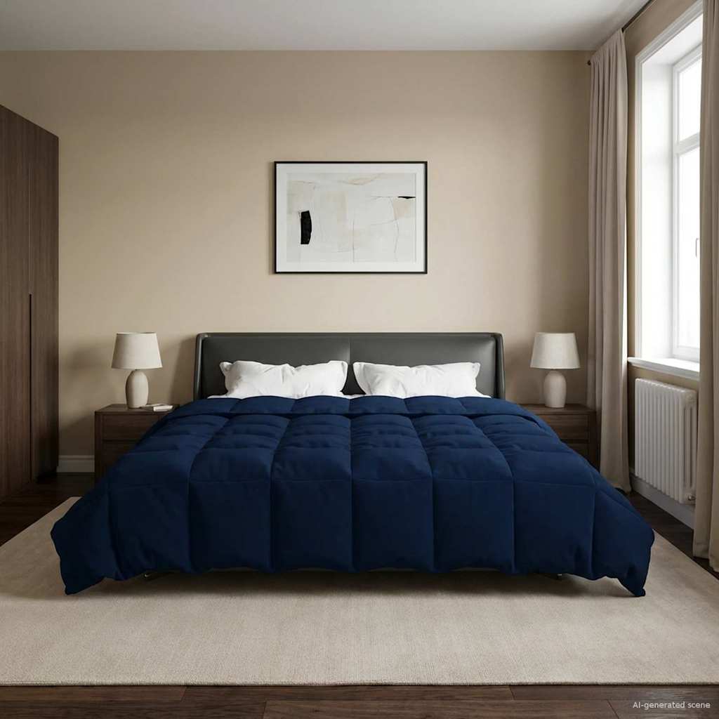 Duvet Invernale 240 x 260 cm Inverno Blu Scuro Traspirante