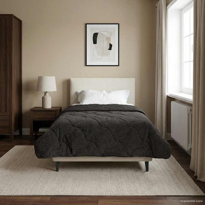 Piumino Letto Estivo 135 x 200 cm Estate Antracite Traspirante