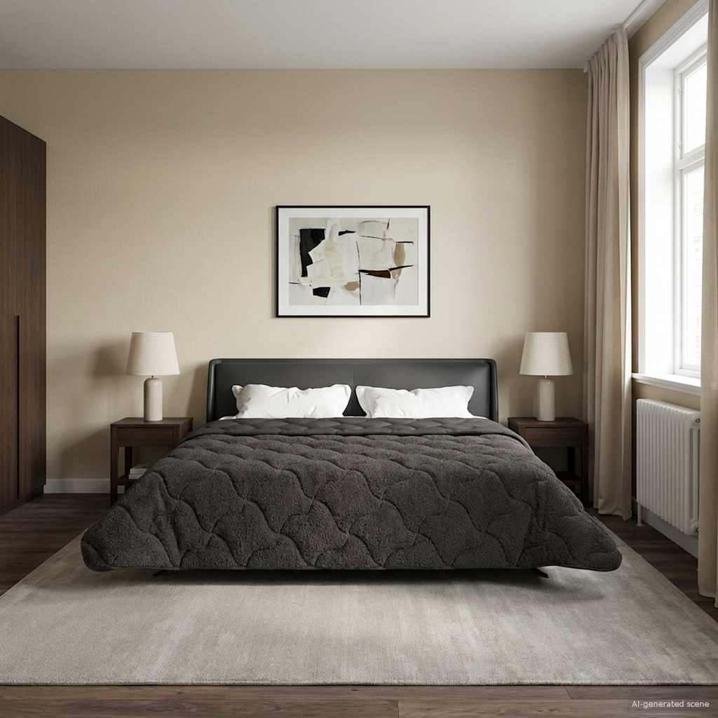 Piumino Letto Estivo 200 x 200 cm Estate Antracite Traspirante