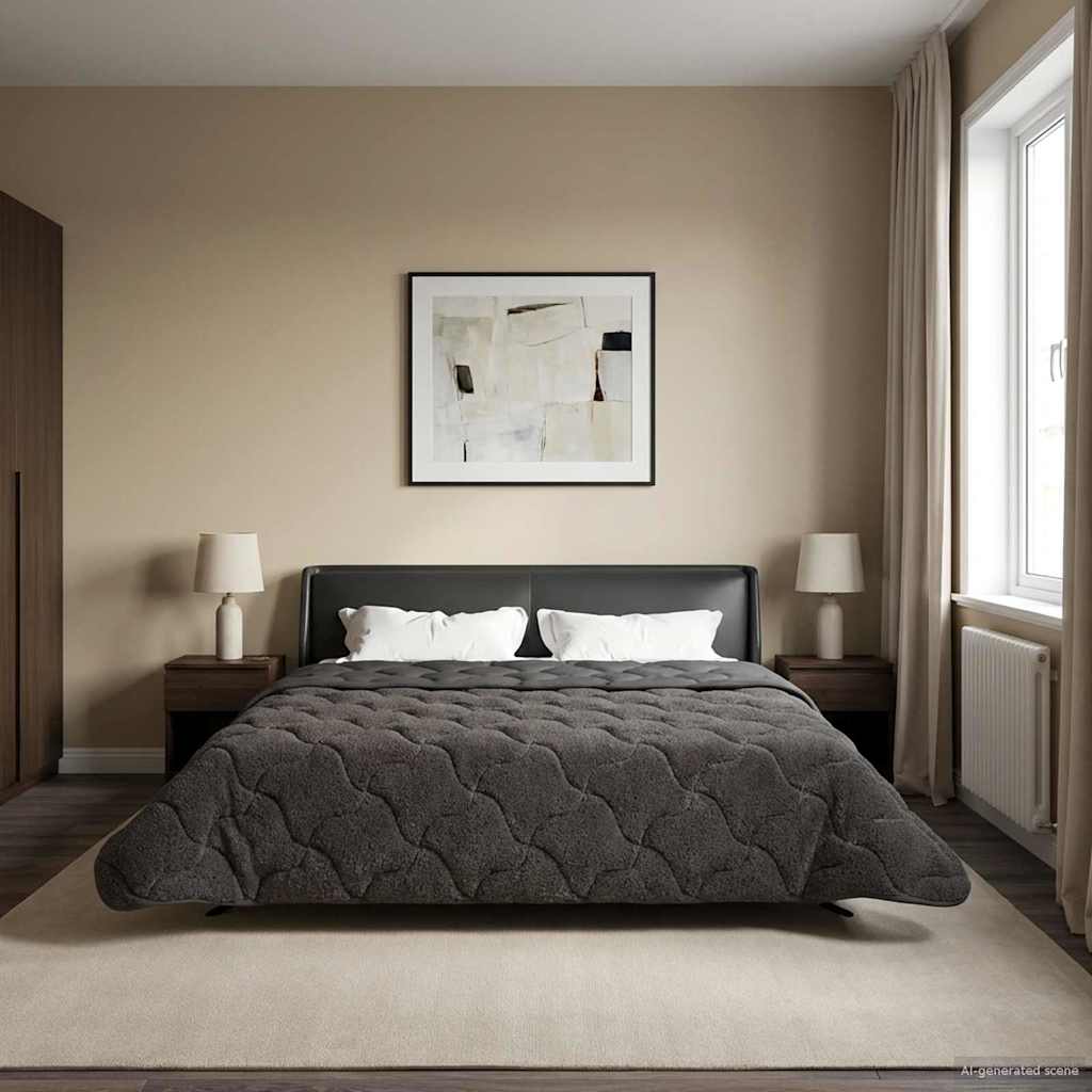 Piumino Letto Estivo 200 x 240 cm Estate Antracite Traspirante