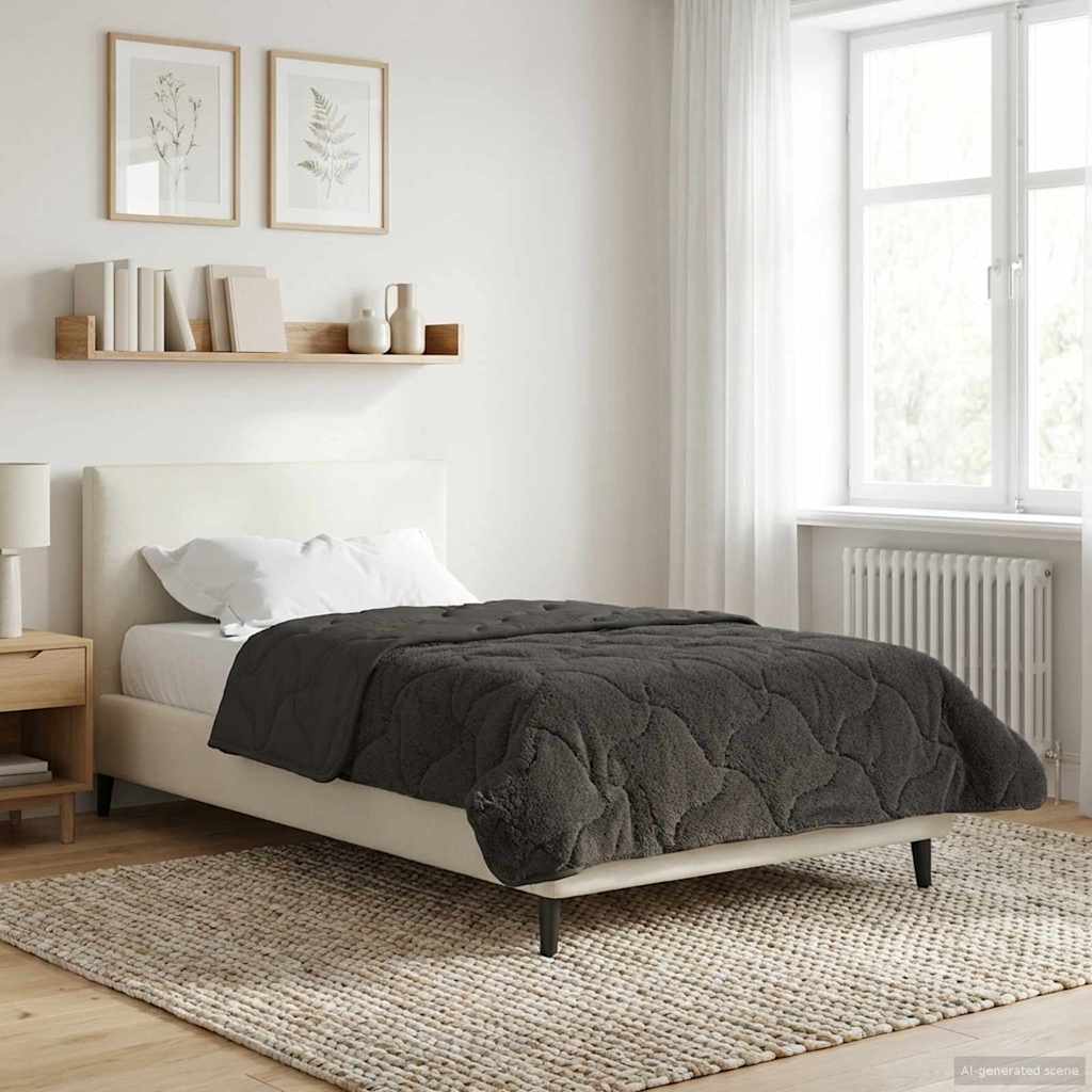 Piumino Letto Estivo 135 x 200 cm Estate Antracite Traspirante