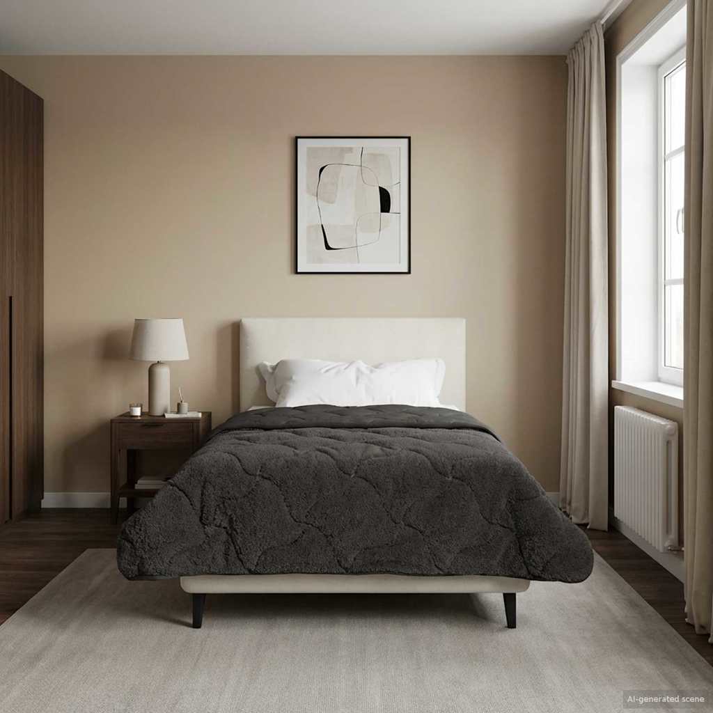 Piumino Letto Estivo 140 x 220 cm Estate Antracite Traspirante