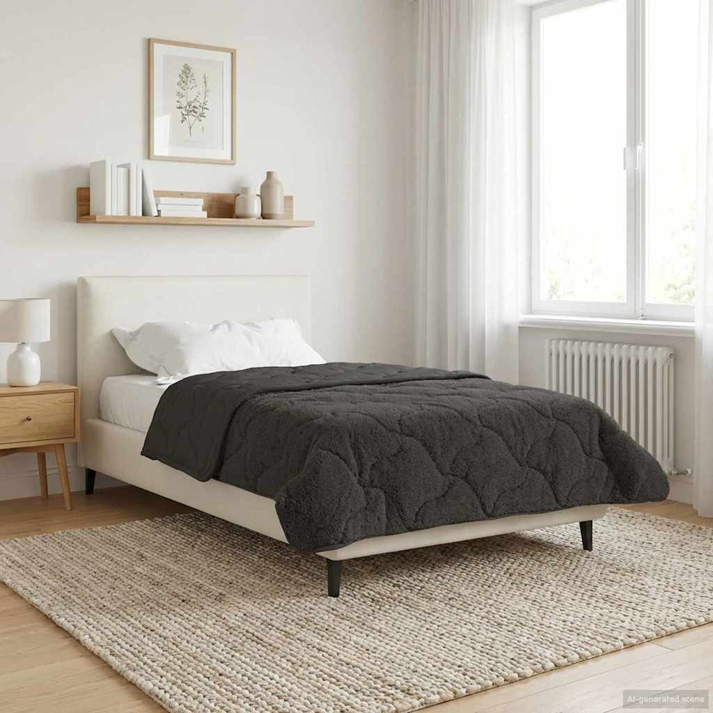 Piumino Letto Estivo 155 x 220 cm Estate Antracite Traspirante