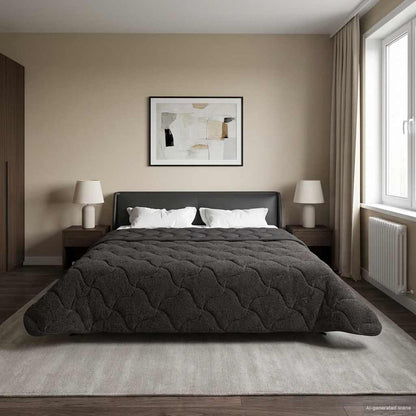 Piumino Letto Estivo 200 x 220 cm Estate Antracite Traspirante
