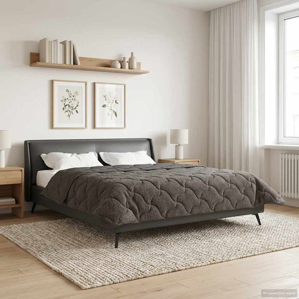 Piumino Letto Estivo 220 x 240 cm Estate Antracite Traspirante