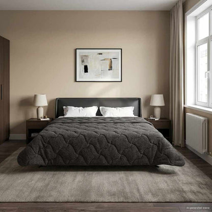 Piumino Letto Estivo 220 x 240 cm Estate Antracite Traspirante