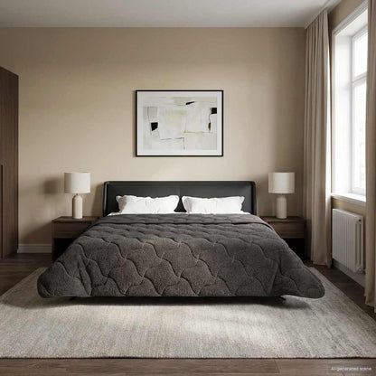 Piumino Letto Estivo 220 x 260 cm Estate Antracite Traspirante