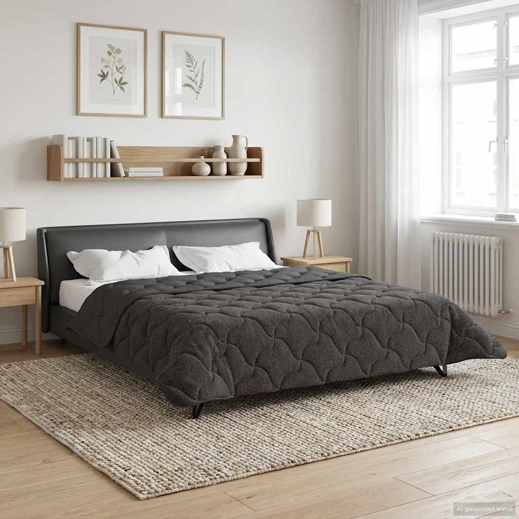 Piumino Letto Estivo 240 x 260 cm Estate Antracite Traspirante