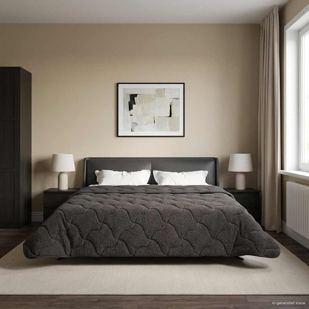 Piumino Letto Estivo 240 x 260 cm Estate Antracite Traspirante