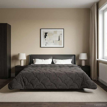 Piumino Letto Estivo 240 x 260 cm Estate Antracite Traspirante