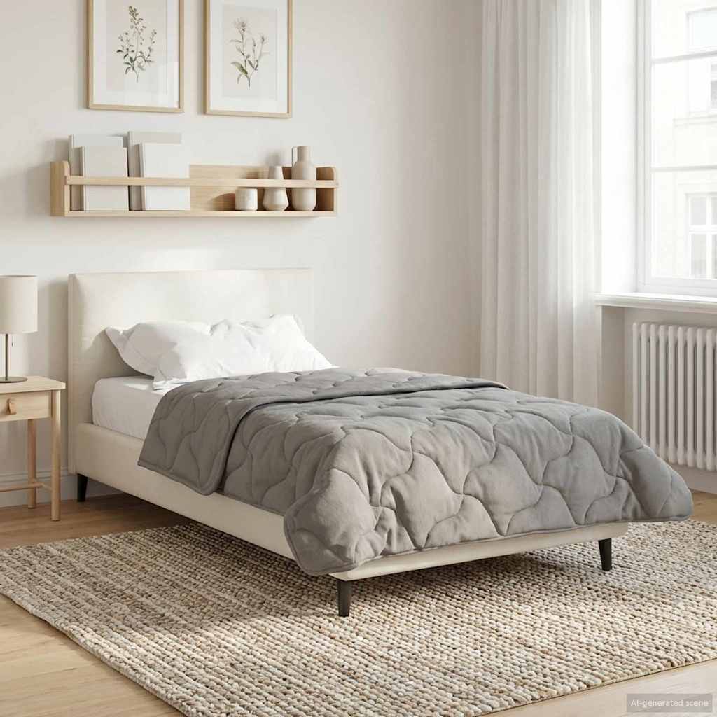 Piumino Letto Estivo 155 x 200 cm Estate Grigio chiaro