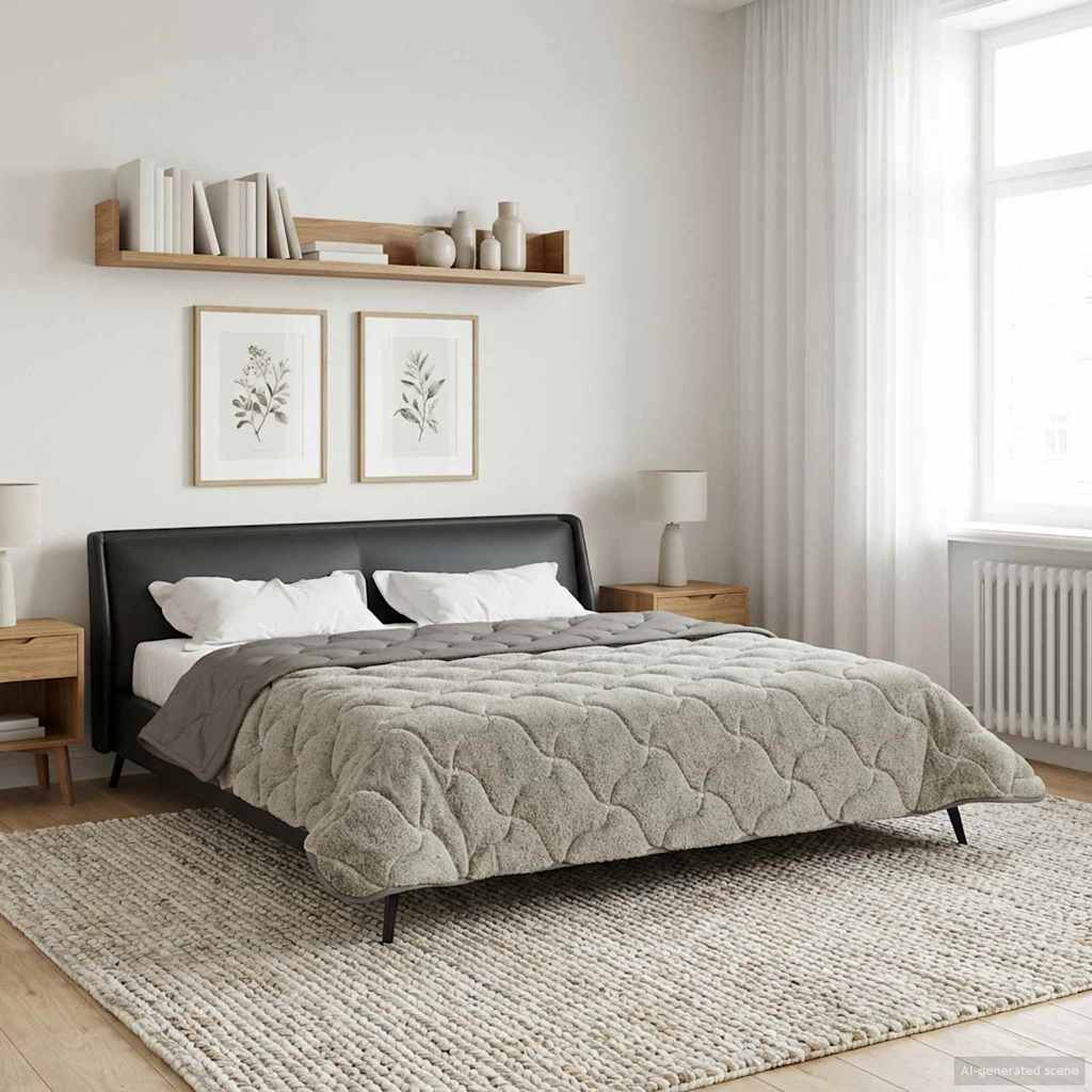 Piumino Letto Estivo 220 x 240 cm Estate Grigio chiaro