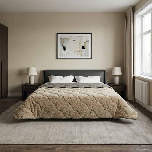 Piumino Letto Estivo 240 x 260 cm Estate Grigio chiaro - homemem39