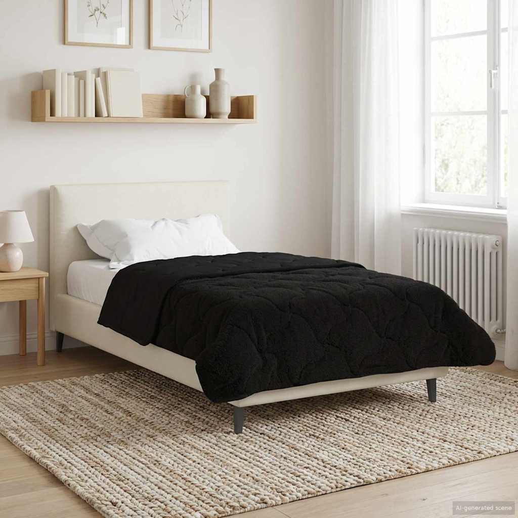 Piumino Letto Estivo 140 x 200 cm Estate Nero Traspirante