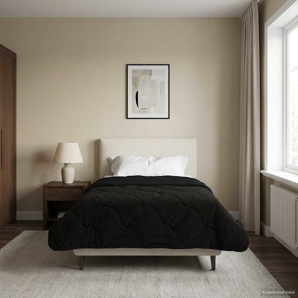Piumino Letto Estivo 140 x 200 cm Estate Nero Traspirante