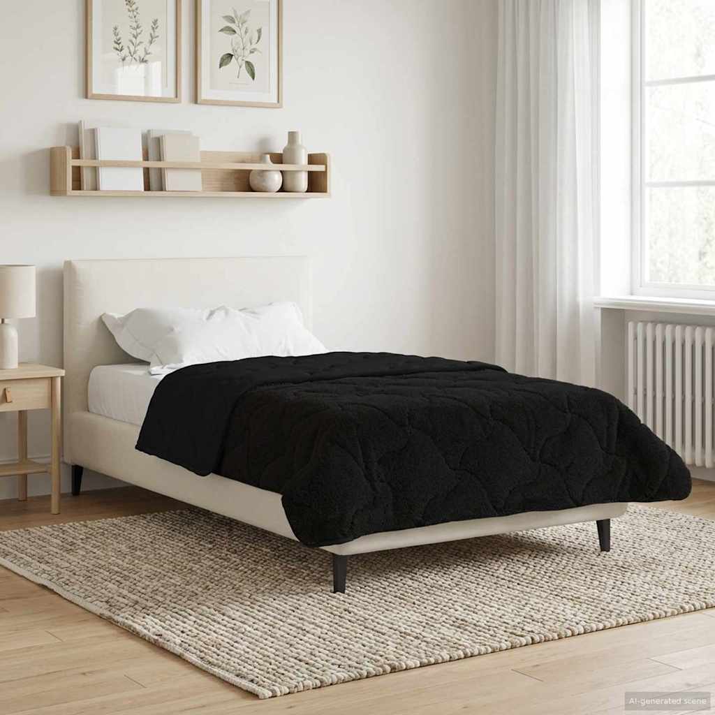 Piumino Letto Estivo 155 x 200 cm Estate Nero Traspirante
