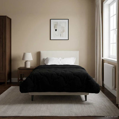 Piumino Letto Estivo 155 x 200 cm Estate Nero Traspirante