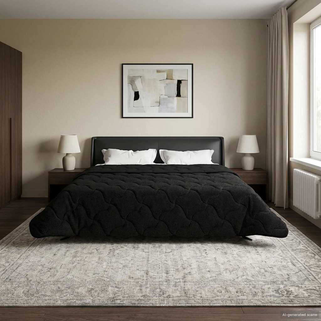 Piumino Letto Estivo 200 x 200 cm Estate Nero Traspirante