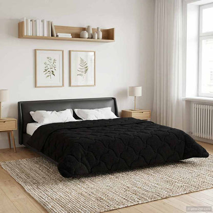 Piumino Letto Estivo 200 x 240 cm Estate Nero Traspirante