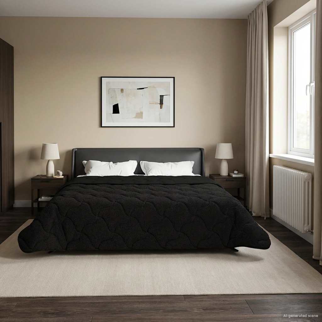 Piumino Letto Estivo 200 x 240 cm Estate Nero Traspirante