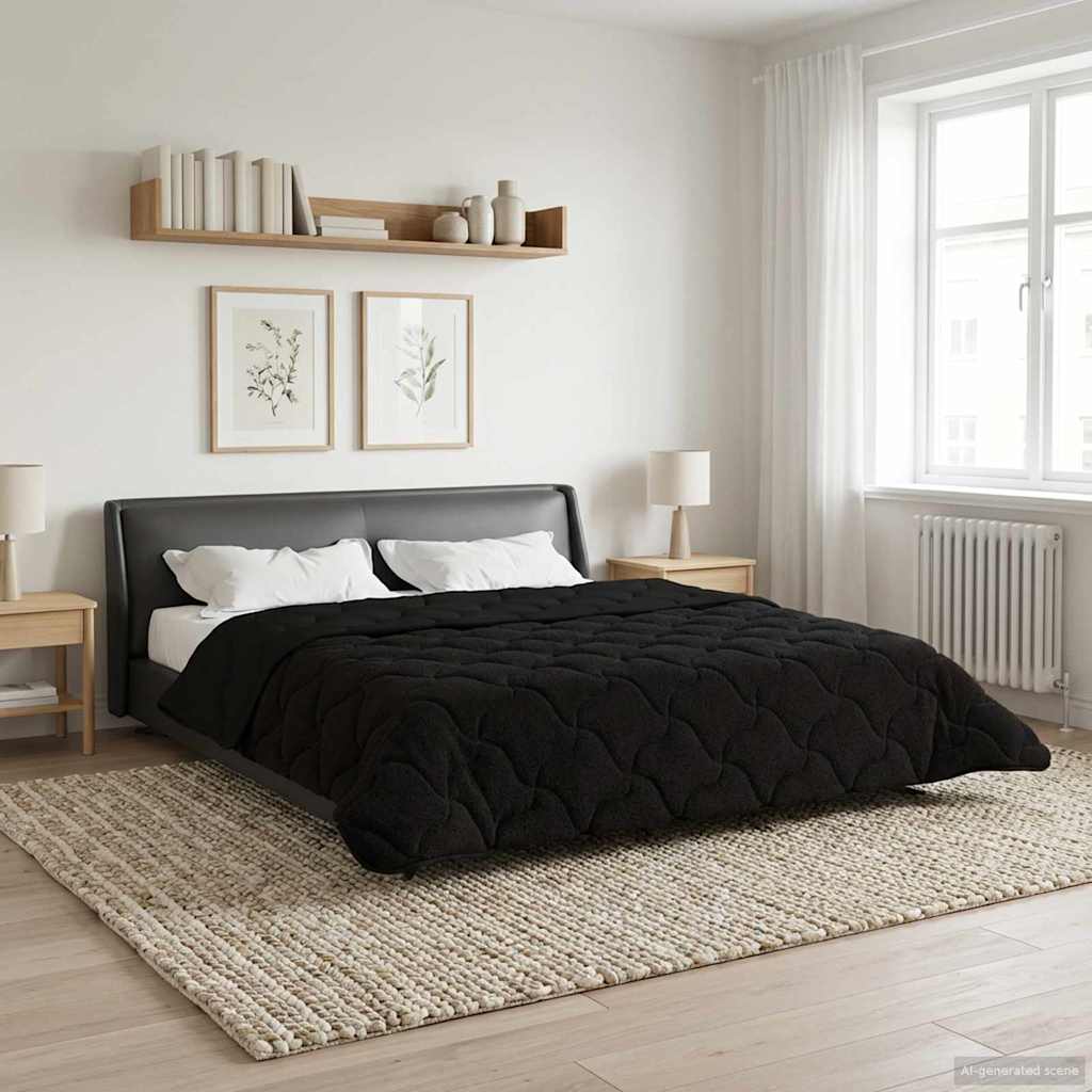 Piumino Letto Estivo 220 x 240 cm Estate Nero Traspirante