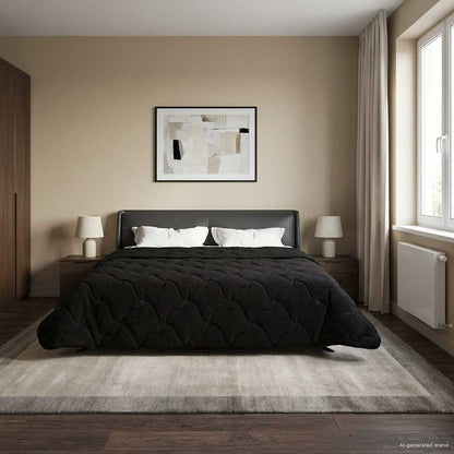 Piumino Letto Estivo 220 x 240 cm Estate Nero Traspirante