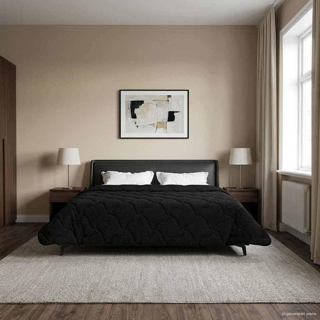 Piumino Letto Estivo 240 x 260 cm Estate Nero Traspirante