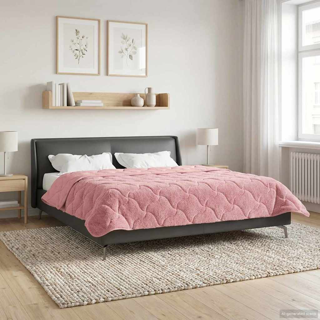 Duvet Estivo Rosa 200 x 200 cm Microfibra e Fleece Teddy | homemem39