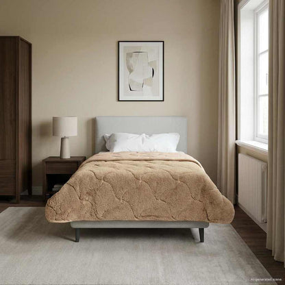 Piumino Letto Estivo 155 x 220 cm Estate Tortora Traspirante