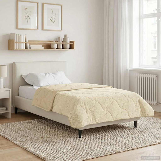 Piumino Letto Estivo 135 x 220 cm Estate Crema Traspirante - homemem39