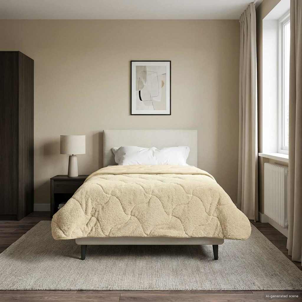 Duvet Estivo Crema 140 x 220 cm Microfibra e Fleece Teddy | homemem39