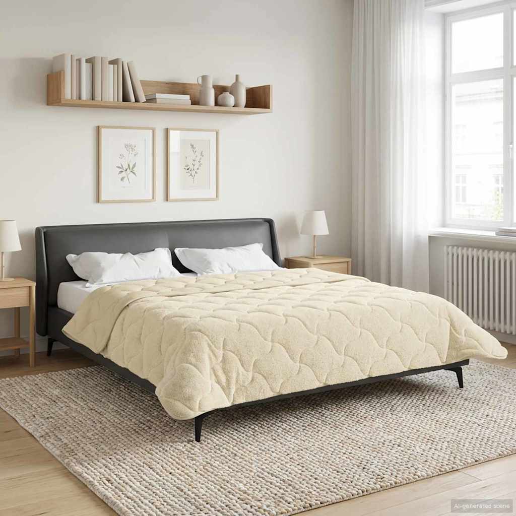 Piumino Letto Estivo 220 x 260 cm Estate Crema Traspirante