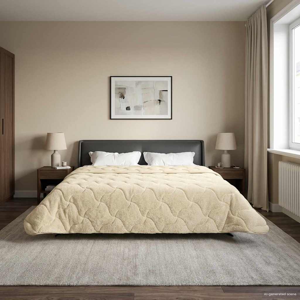 Piumino Letto Estivo 220 x 260 cm Estate Crema Traspirante