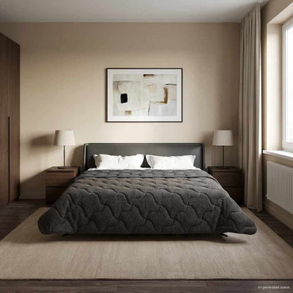 Piumone Completo Annuale Trapuntato Antracite 220 x 260 cm