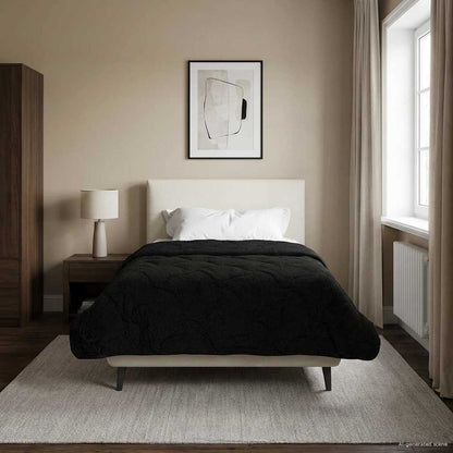 Piumone Completo Annuale Trapuntato Nero 140 x 220 cm