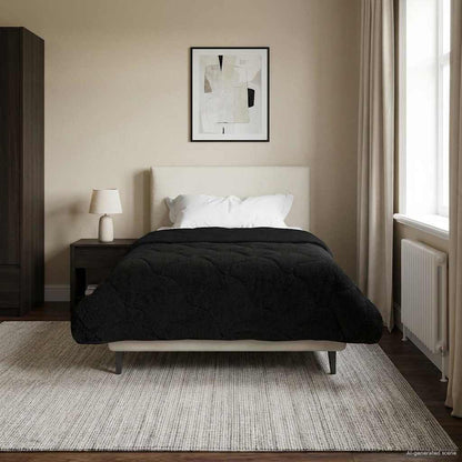 Piumone Completo Annuale Trapuntato Nero 155 x 200 cm