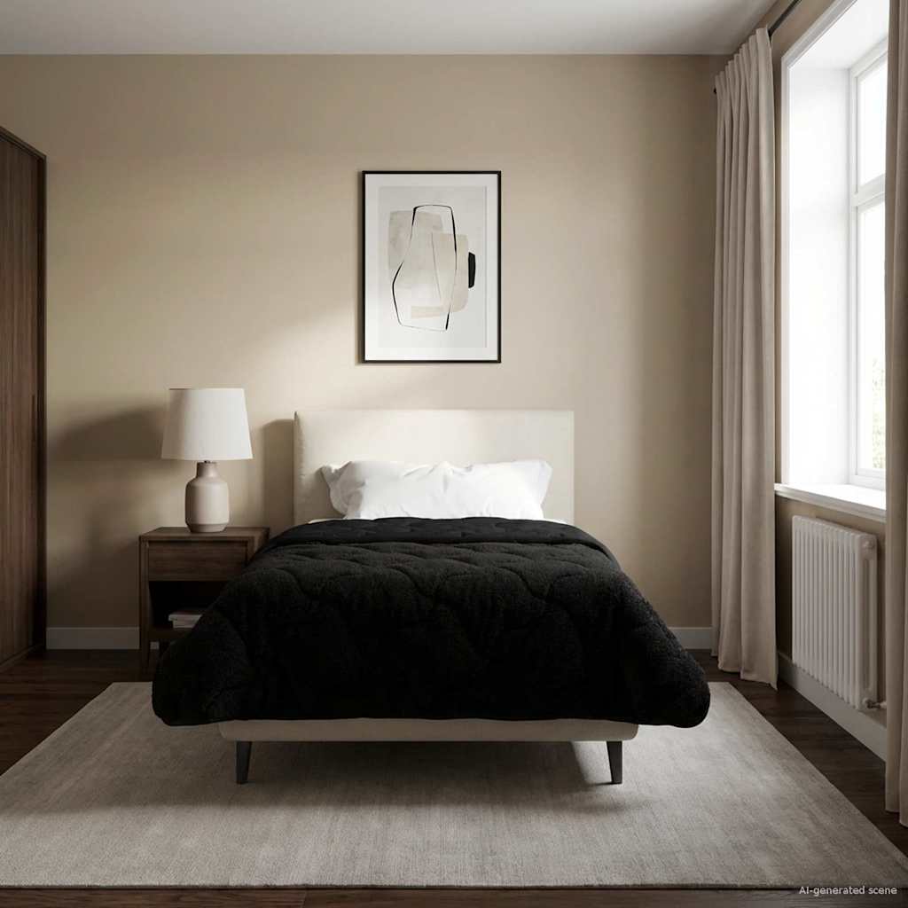 Piumone Completo Annuale Trapuntato Nero 135 x 220 cm