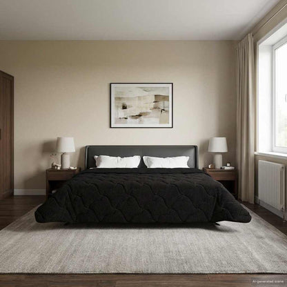 Piumone Completo Annuale Trapuntato Nero 200 x 220 cm
