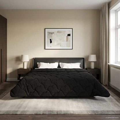 Piumone Completo Annuale Trapuntato Nero 220 x 260 cm